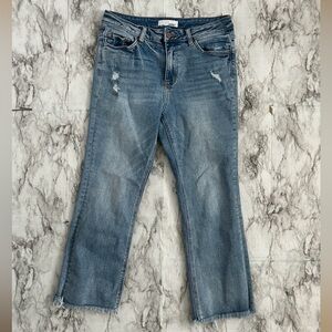 Vervet | women’s size 29 high rise kick flare raw hem Jeans